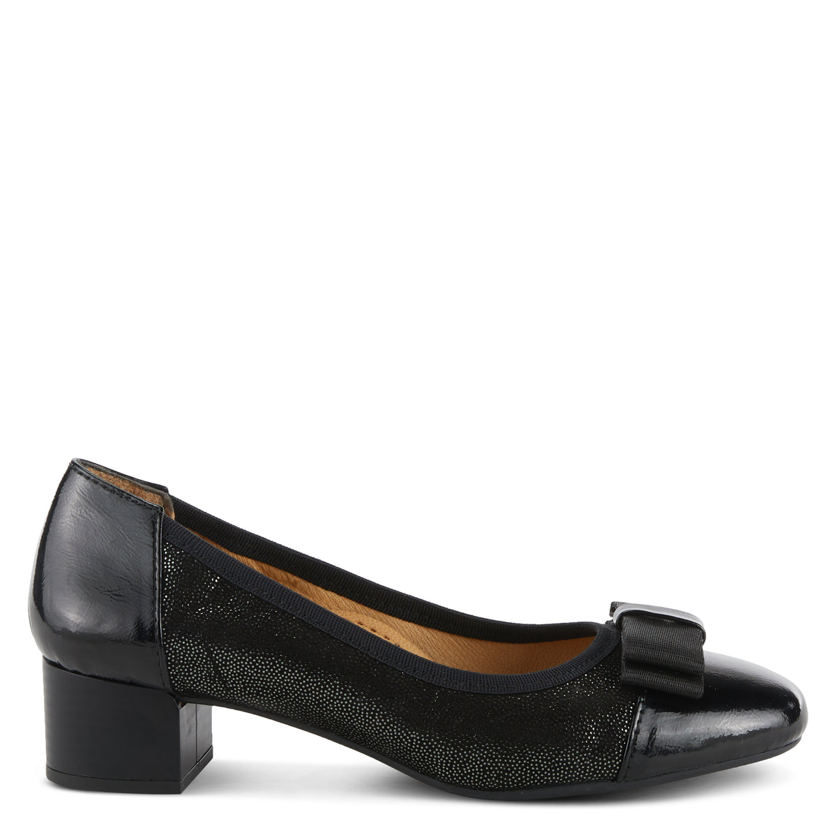 Spring Step SPRING STEP PAULETTE PUMP shoe in black patent with comfortable everyday design