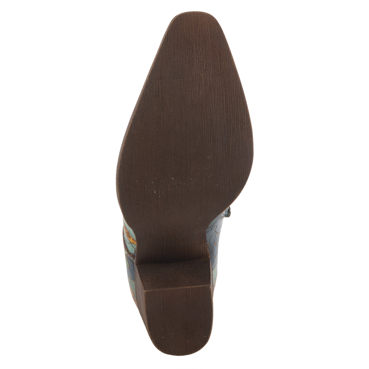 L'Artiste L'ARTISTE ROCKINLORNA WESTERN SHOOTIE shoe in blue multi with handcrafted leather design