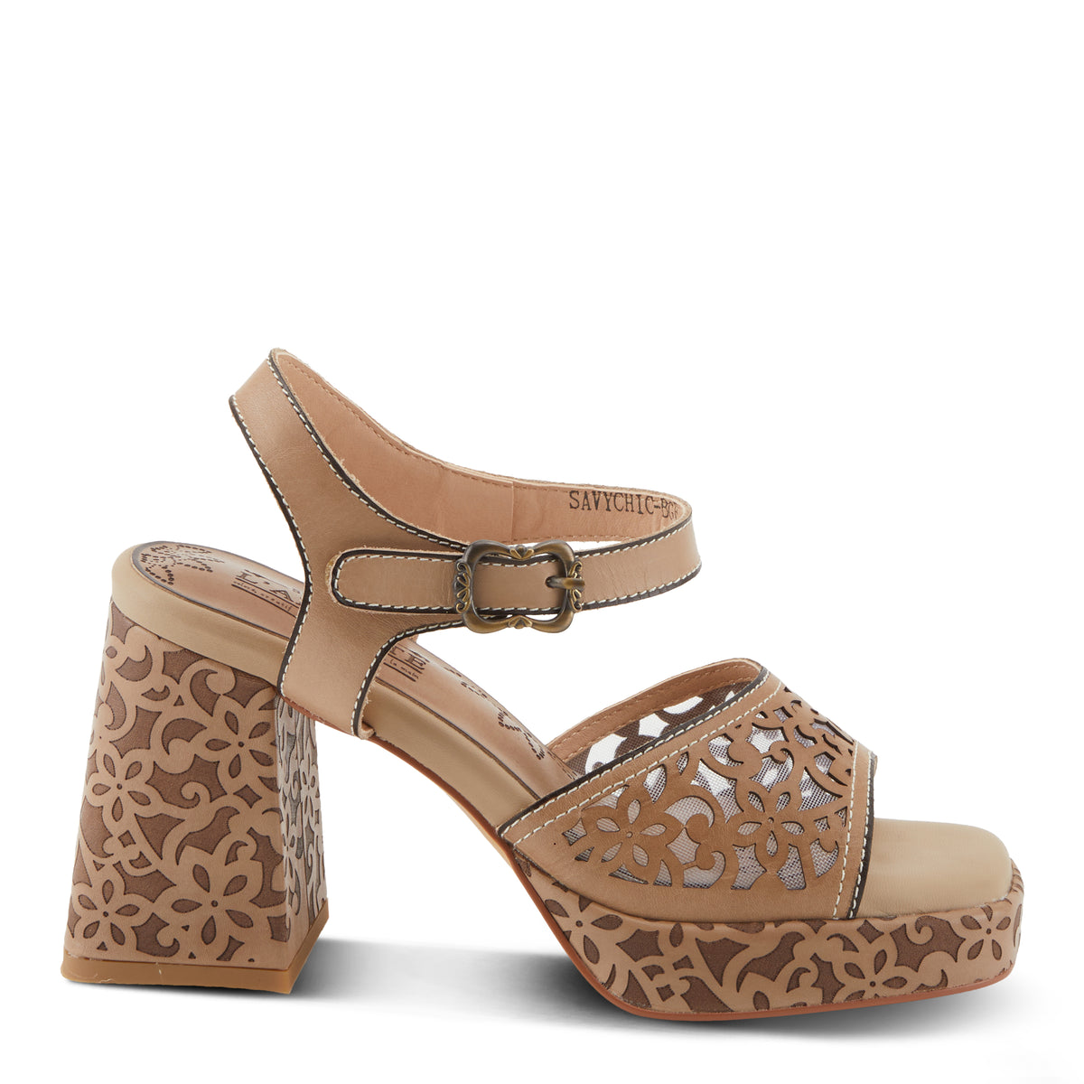 L'Artiste L'ARTISTE SAVYCHIC SANDALS sandal in beige with handcrafted leather design
