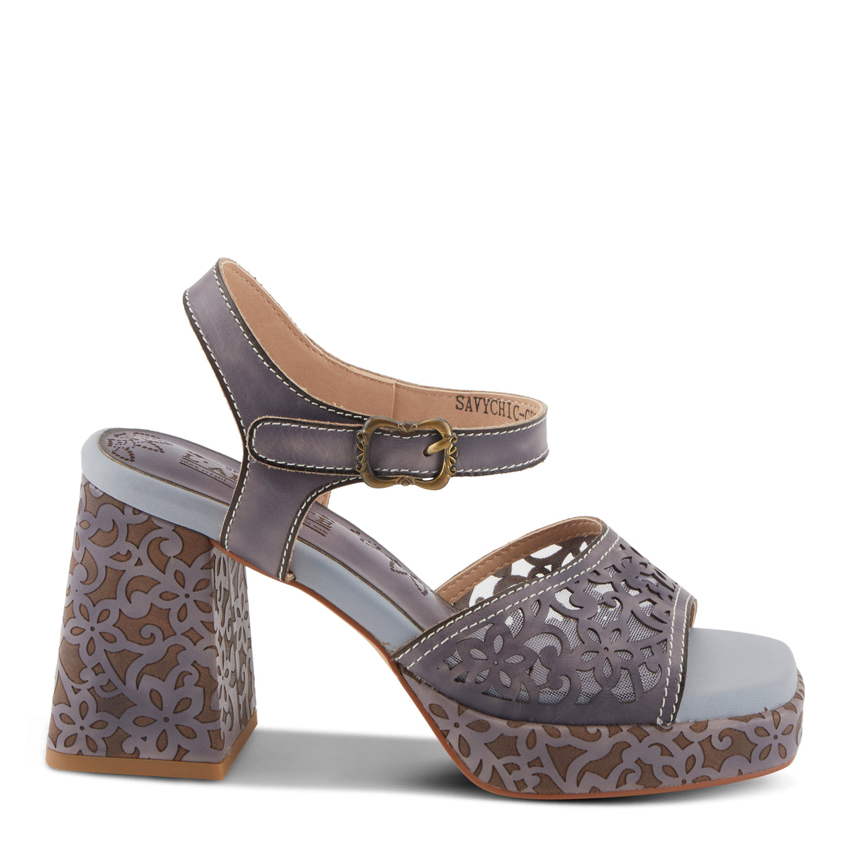 L'Artiste L'ARTISTE SAVYCHIC SANDALS sandal in grey with handcrafted leather design