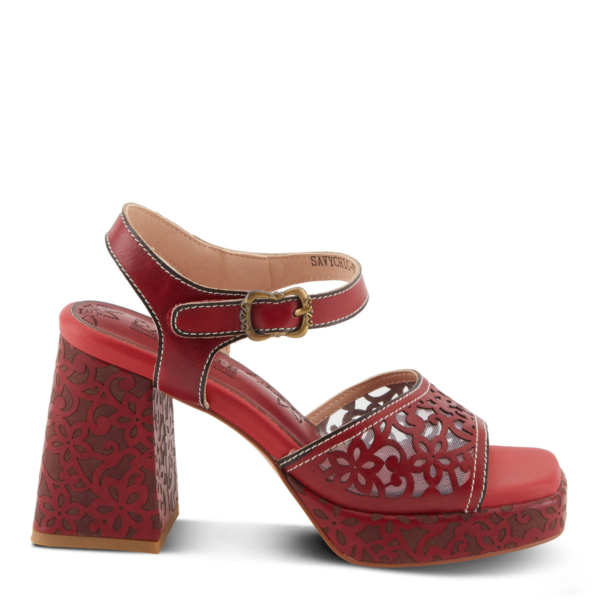L'Artiste L'ARTISTE SAVYCHIC SANDALS sandal in red with handcrafted leather design