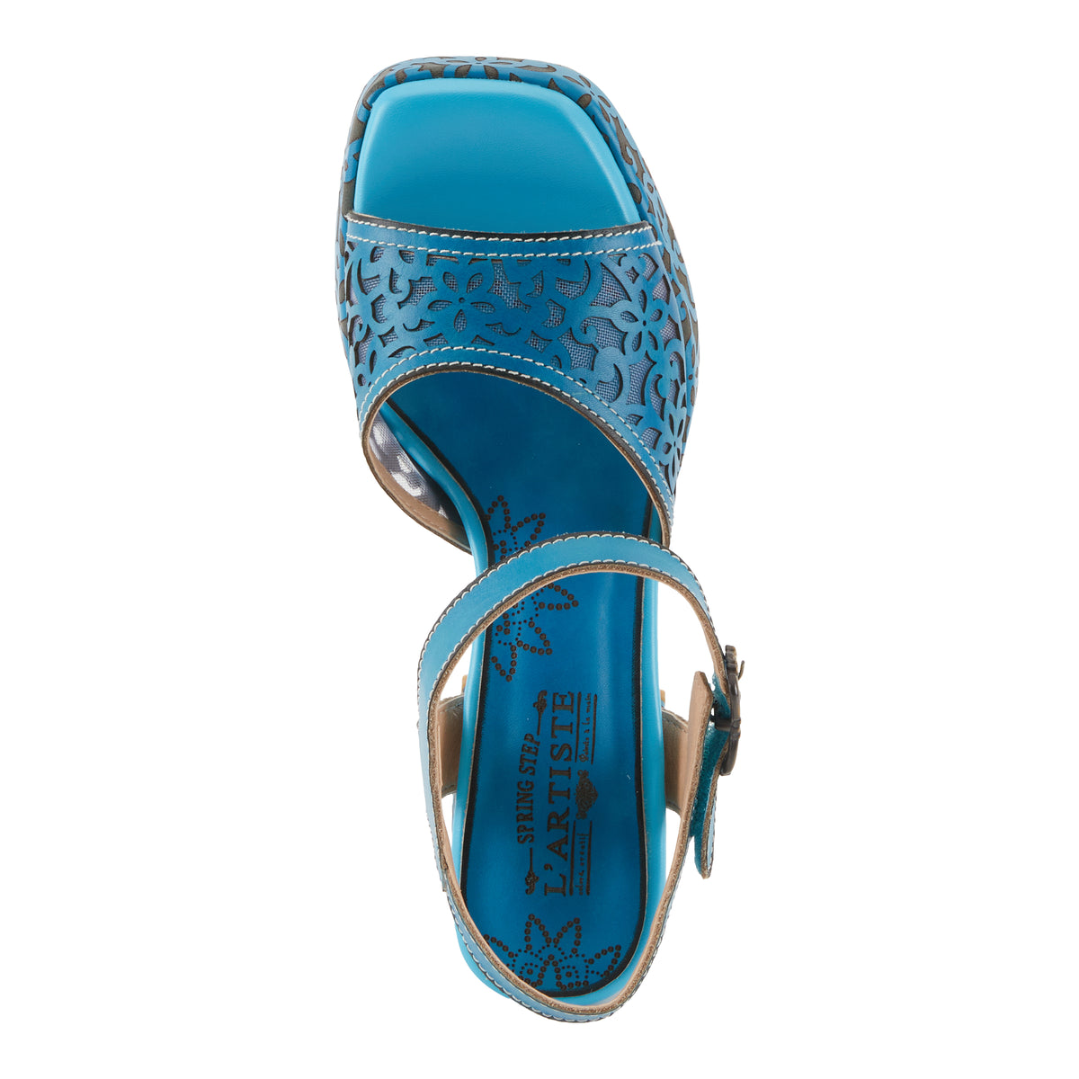 L'Artiste L'ARTISTE SAVYCHIC SANDALS sandal in turquoise with handcrafted leather design