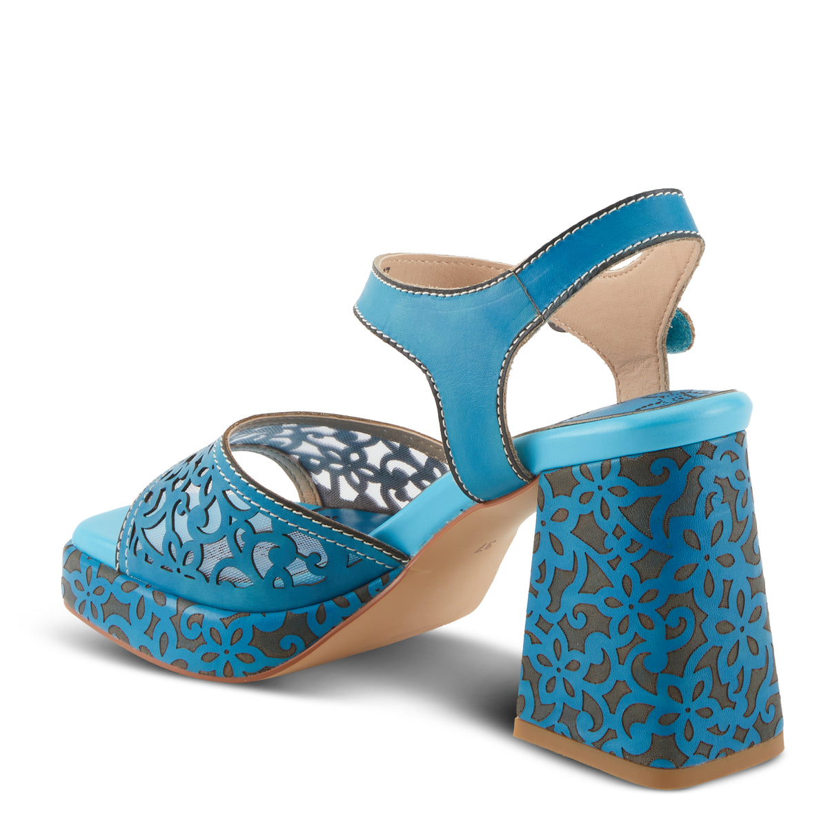 L'Artiste L'ARTISTE SAVYCHIC SANDALS sandal in turquoise with handcrafted leather design