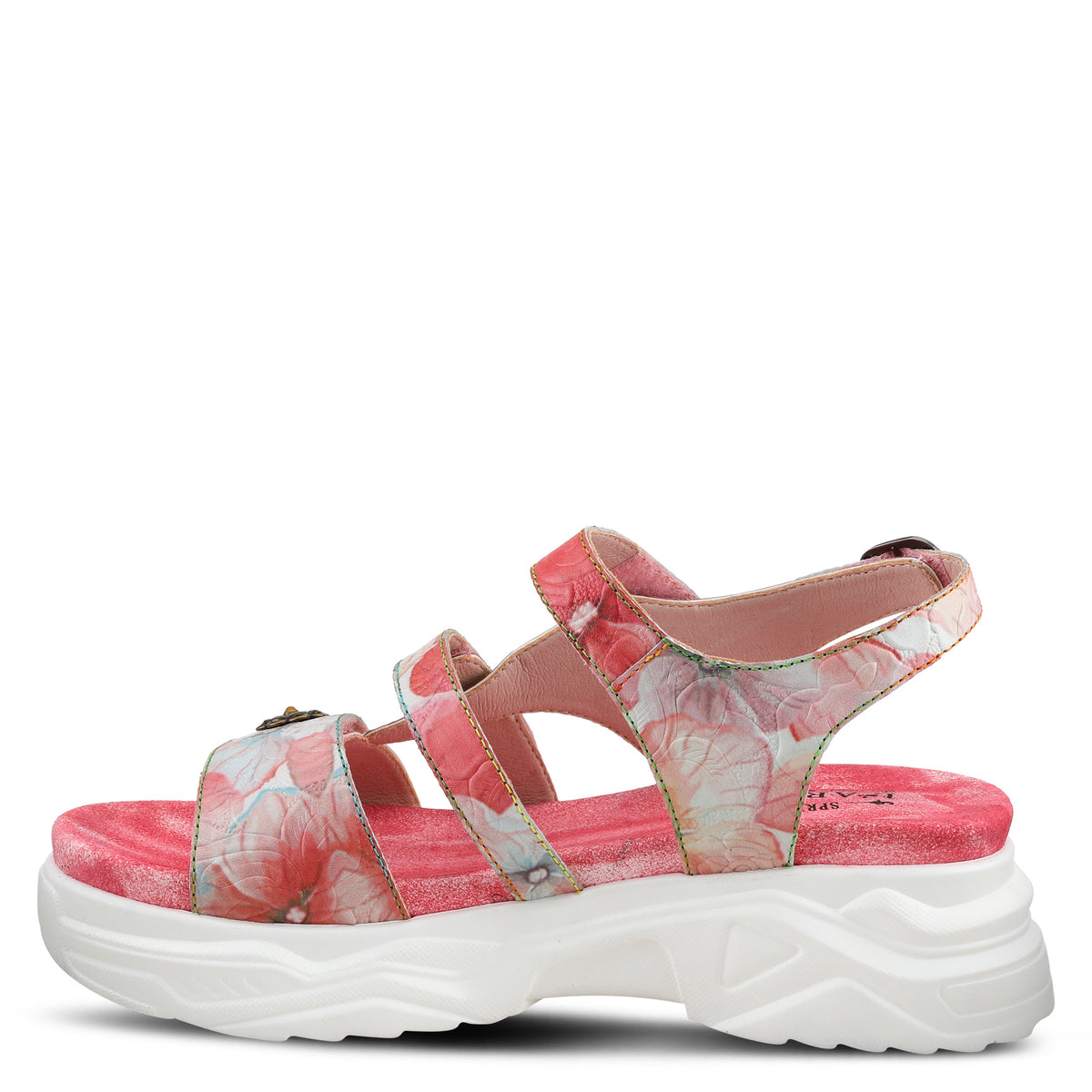 L'Artiste L'ARTISTE SEANSAND PLATFORM SANDALS sandal in pink multi with handcrafted leather design