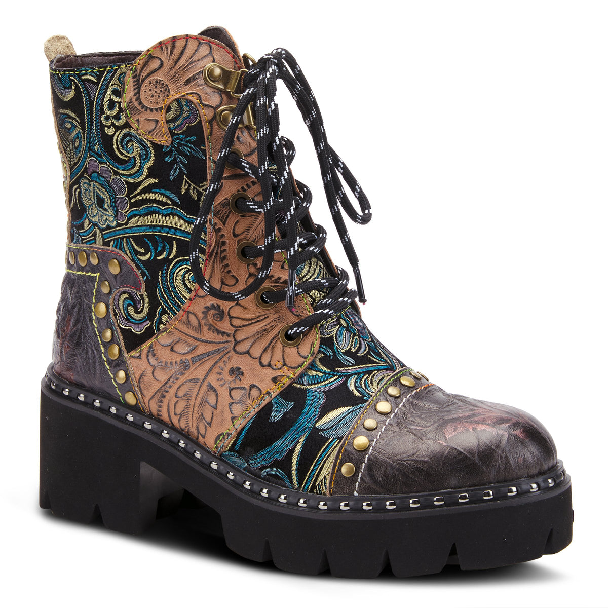 L'Artiste L'ARTISTE SEVERE BOOTS boot in blue multi with handcrafted leather design