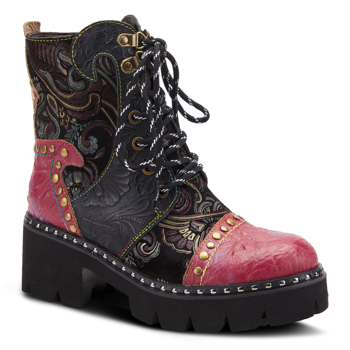 L'Artiste L'ARTISTE SEVERE BOOTS boot in charcoal multi with handcrafted leather design