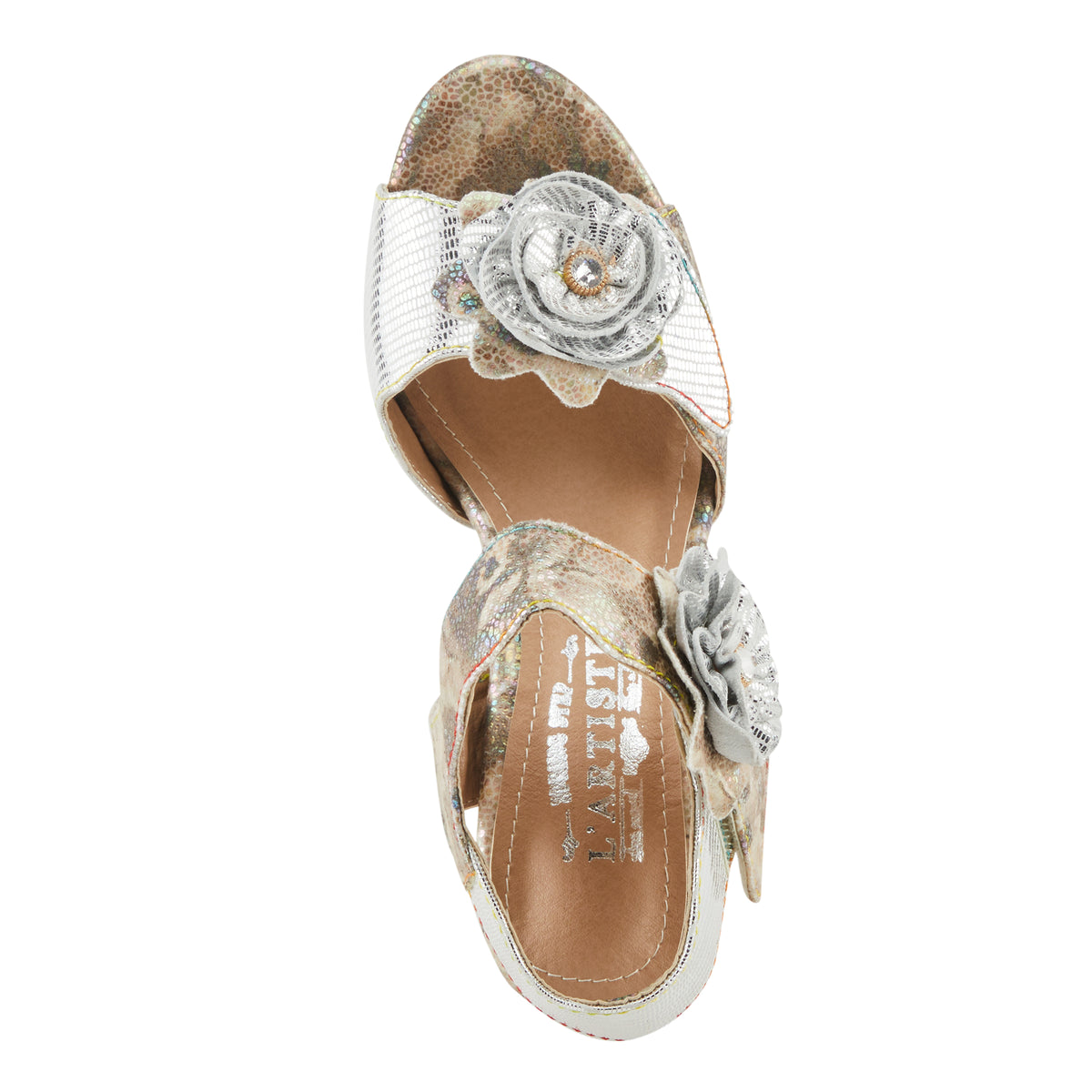 L'Artiste L'ARTISTE SMASHING SANDALS sandal in blue multi with handcrafted leather design