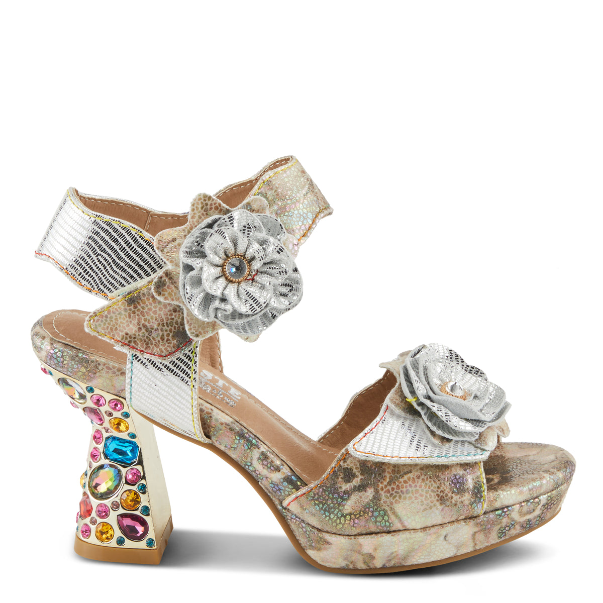 L'Artiste L'ARTISTE SMASHING SANDALS sandal in blue multi with handcrafted leather design