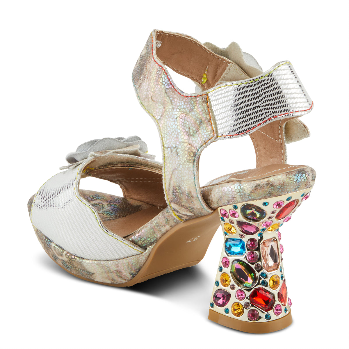 L'Artiste L'ARTISTE SMASHING SANDALS sandal in blue multi with handcrafted leather design