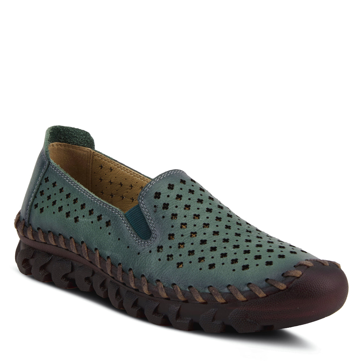 L'Artiste L'ARTISTE SMOOSHIETOO SLIP-ON SHOE shoe in camel with handcrafted leather design