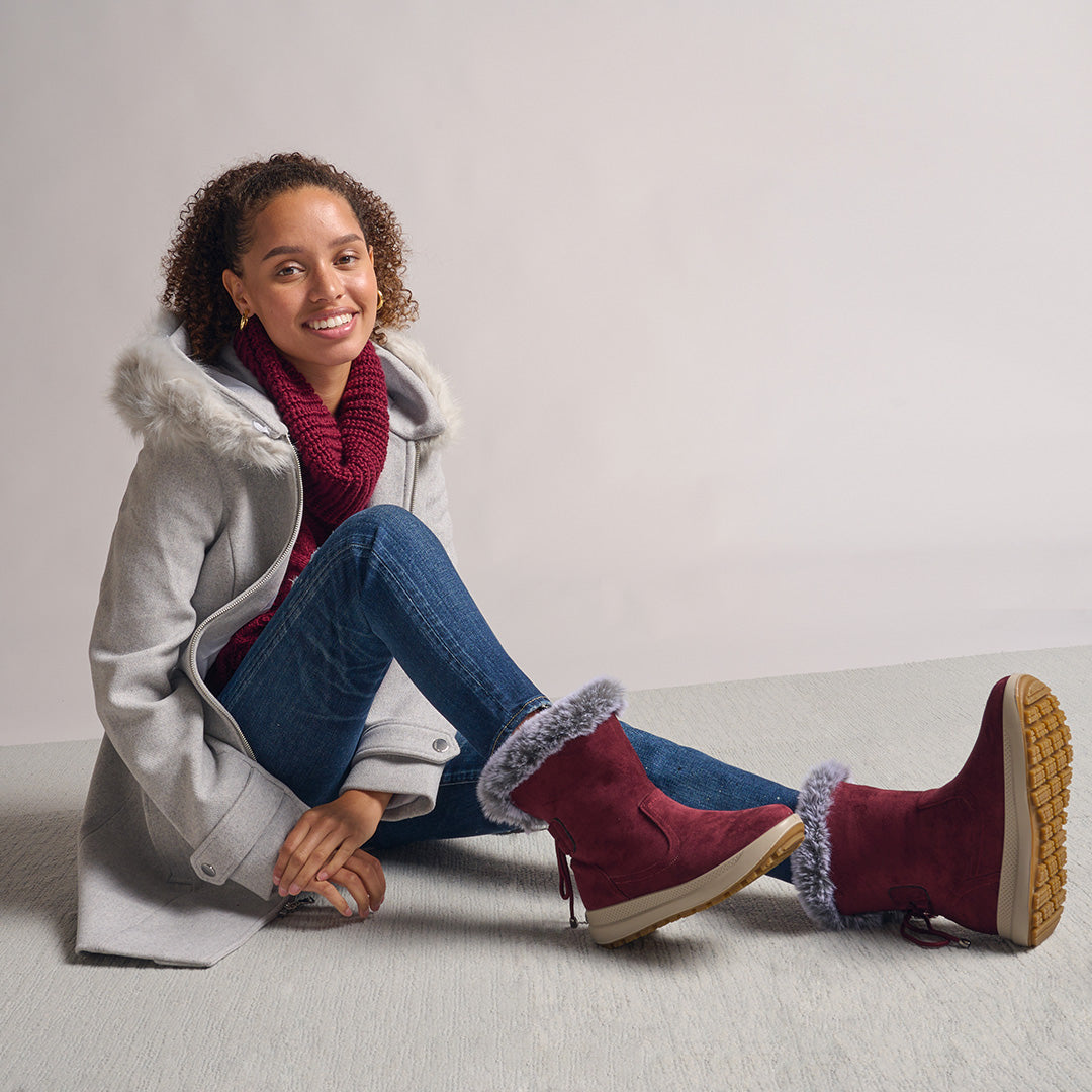 Flexus FLEXUS SNOWBIRD MID CALF BOOT boot in burgundy with flexible sole