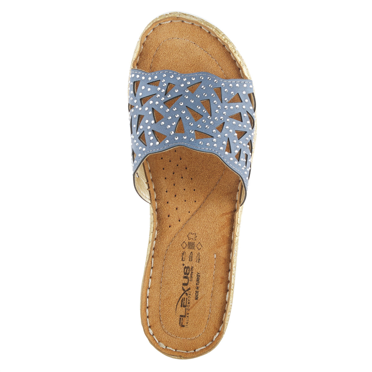 Flexus FLEXUS WINDOM SLIDE SANDAL sandal in denim blue with flexible sole