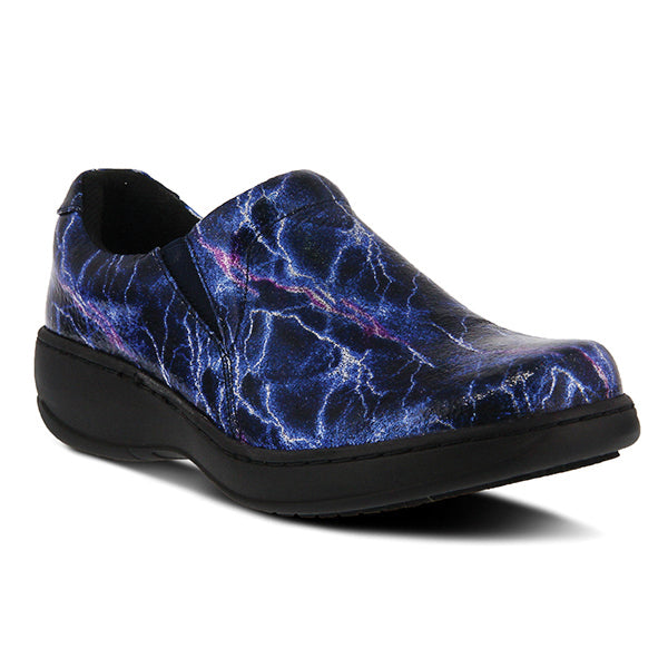 Spring Step Professional SPRING STEP PROFESSIONAL WOOLIN-LIGHT SLIP-ON SHOE slip-on shoe in blue multi with slip-resistant outsole