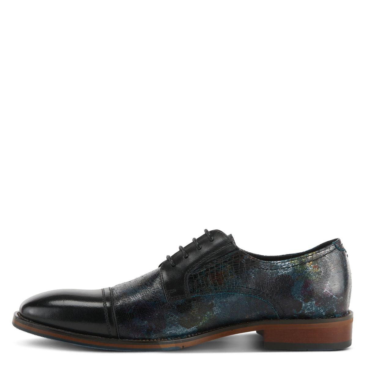 L'Artiste L'ARTISTE MEN YODERS OXFORD SHOE shoe in black multi with handcrafted leather design