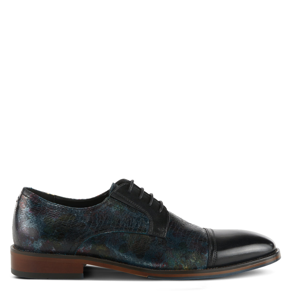 L'Artiste L'ARTISTE MEN YODERS OXFORD SHOE shoe in black multi with handcrafted leather design