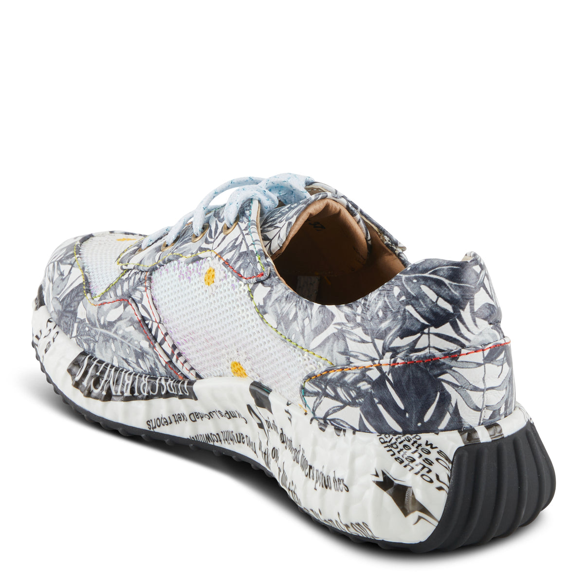 L'Artiste L'ARTISTE ZINGY SNEAKER shoe in yellow multi with handcrafted leather design