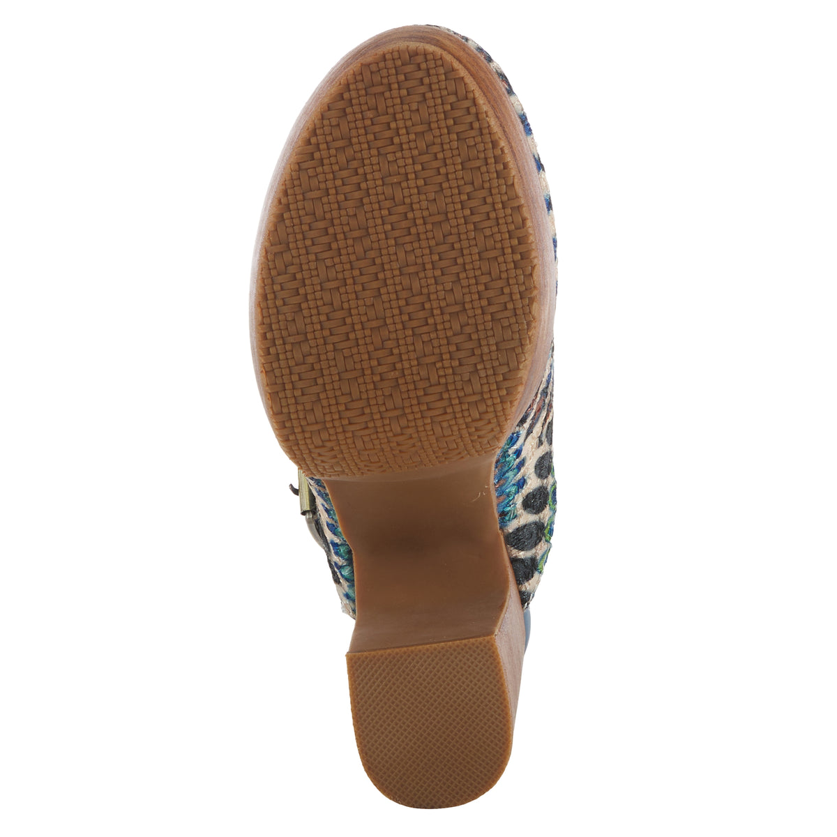 L'Artiste L'ARTISTE ZIPI SHOOTIE shoe in blue multi with handcrafted leather design